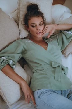 Bali Elf Rustic Lace Wrap Blouse