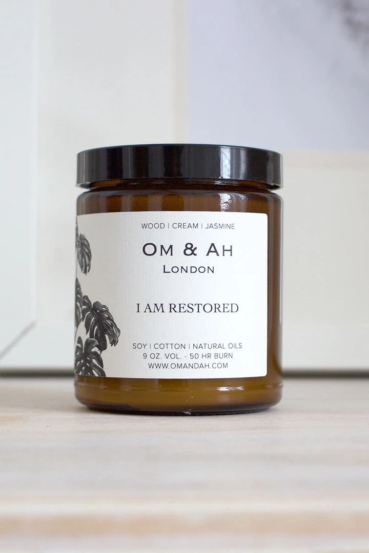 Om & Ah London - US "I Am Restored" Candle 1 Om & Ah London - US "I Am Restored" Candle
