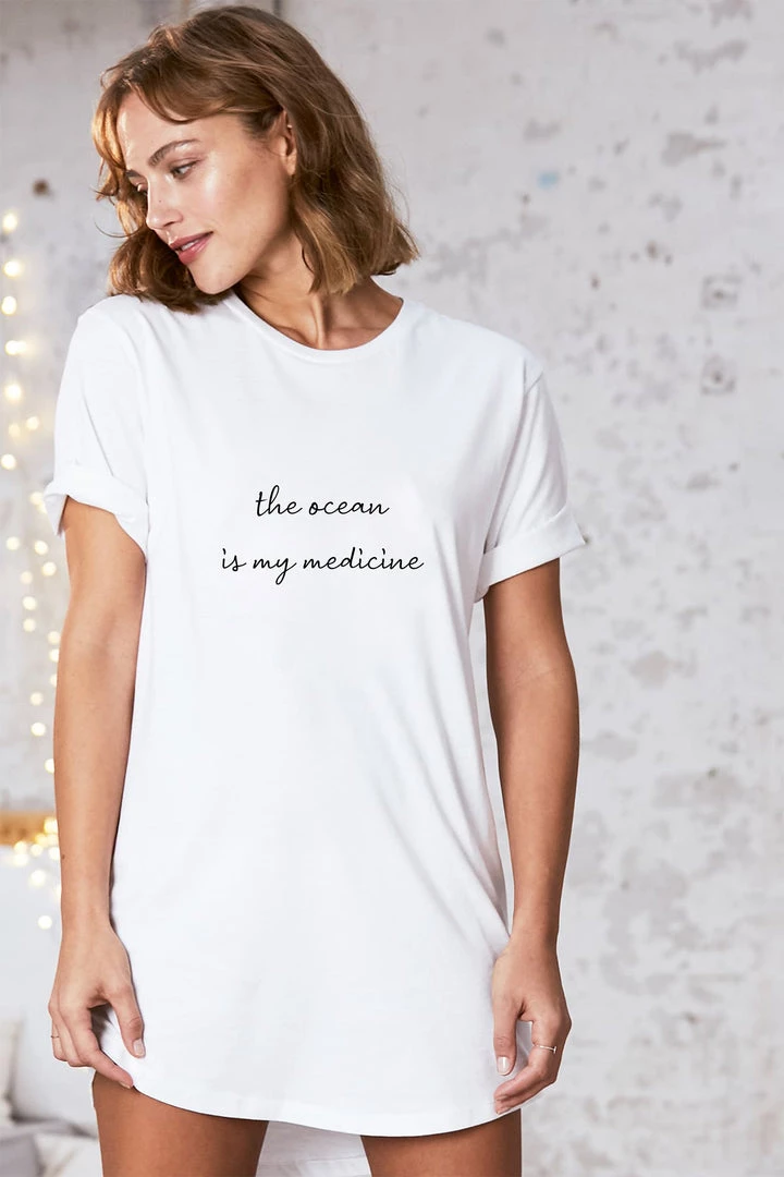 Om & Ah London - US "Ocean" Bed Tee Bed Tees & Pajamas 1 Om & Ah London - US "Ocean" Bed Tee Bed Tees & Pajamas