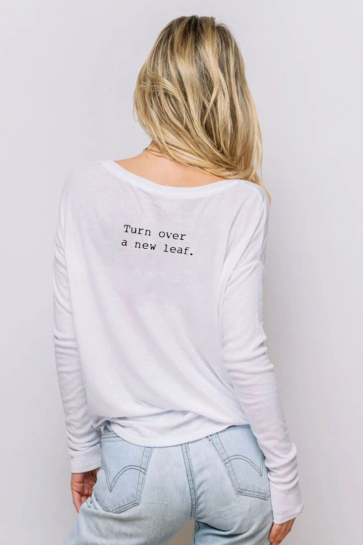 Om & Ah London - US "Turn Over A New Leaf" Long Sleeve Tee SHOP BY COLLECTION 3 Om & Ah London - US "Turn Over A New Leaf" Long Sleeve Tee SHOP BY COLLECTION