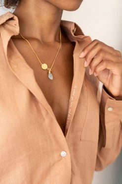 Om & Ah London - US Aquamarine 'Be You Bravely' Necklace