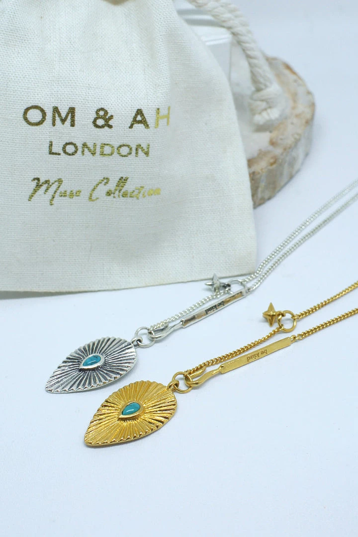 Om & Ah London - US Jewellery Sacred Turquoise "Be Kind" Pendant 5 Om & Ah London - US Jewellery Sacred Turquoise "Be Kind" Pendant