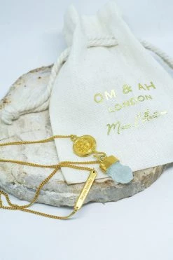 Om & Ah London - US Aquamarine 'Be You Bravely' Necklace
