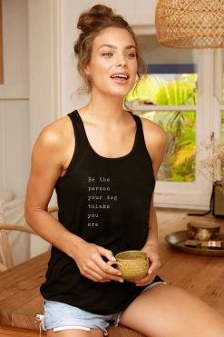 Om & Ah London - US "Be The Person Your Dog Thinks You Are" Flowy Tank