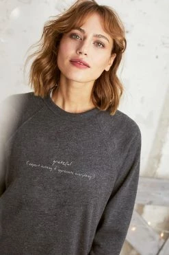 Om & Ah London - US Sweaters "Grateful" Relaxed Sweater