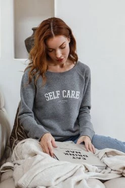 Om & Ah London - US Pullovers "Self-Care" Cozy Pullover