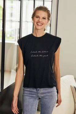 Om & Ah London - US "Inhale, Exhale" Roll Tee SHOP BY COLLECTION