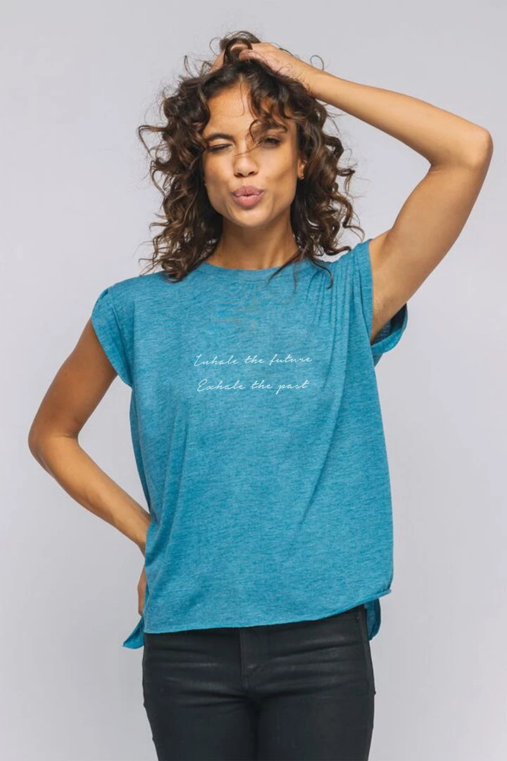 Om & Ah London - US "Inhale, Exhale" Roll Tee SHOP BY COLLECTION 5 Om & Ah London - US "Inhale, Exhale" Roll Tee SHOP BY COLLECTION