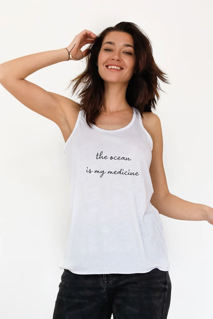 Om & Ah London - US "Ocean" Flowy Tank Tanks 1 Om & Ah London - US "Ocean" Flowy Tank Tanks